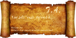 Tarjányi Arnold névjegykártya